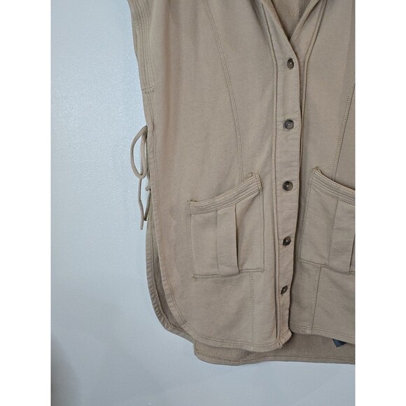 PILCRO Side Tie Button Front Poncho Women S / M Lagenlook Oversized Hooded Vest - Picture 6 of 13